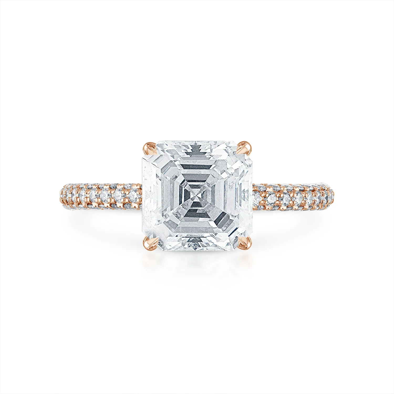 Three Sided Pave Engagement Ring - Image 15