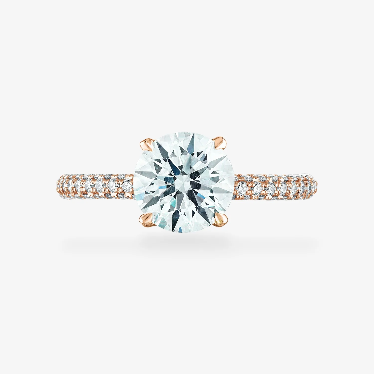 Three Sided Pave Engagement Ring - Image 2