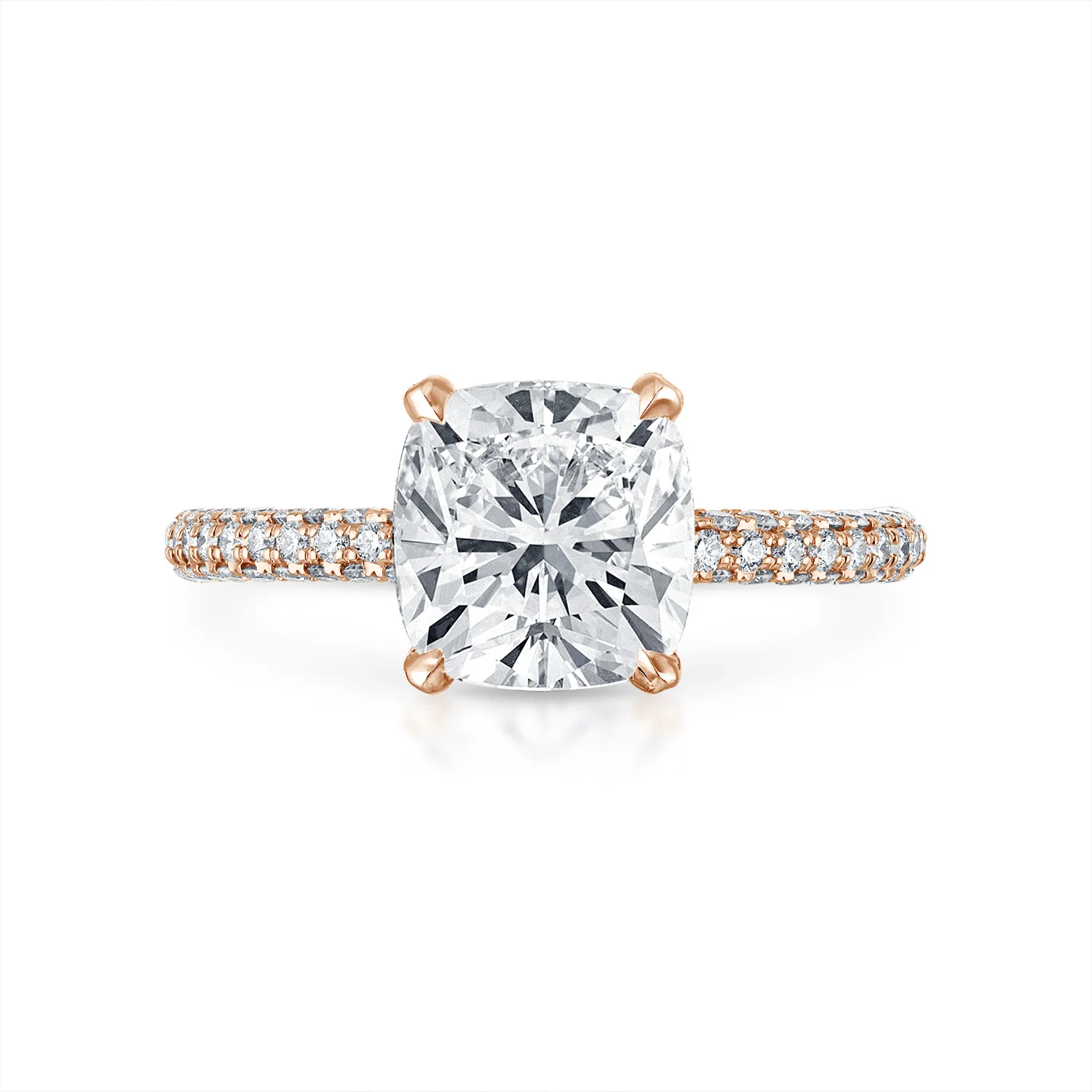 Three Sided Pave Engagement Ring - Image 21