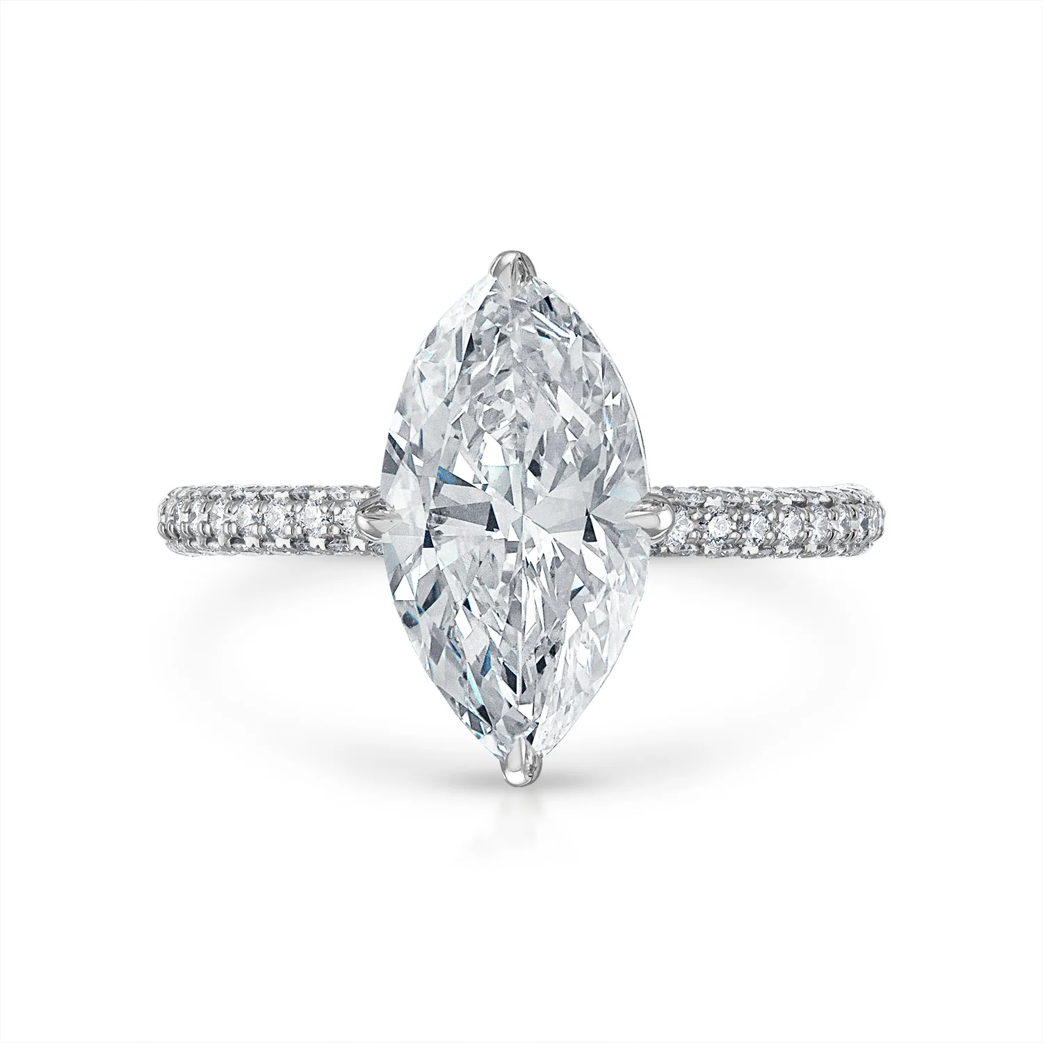 Three Sided Pave Engagement Ring - Image 22