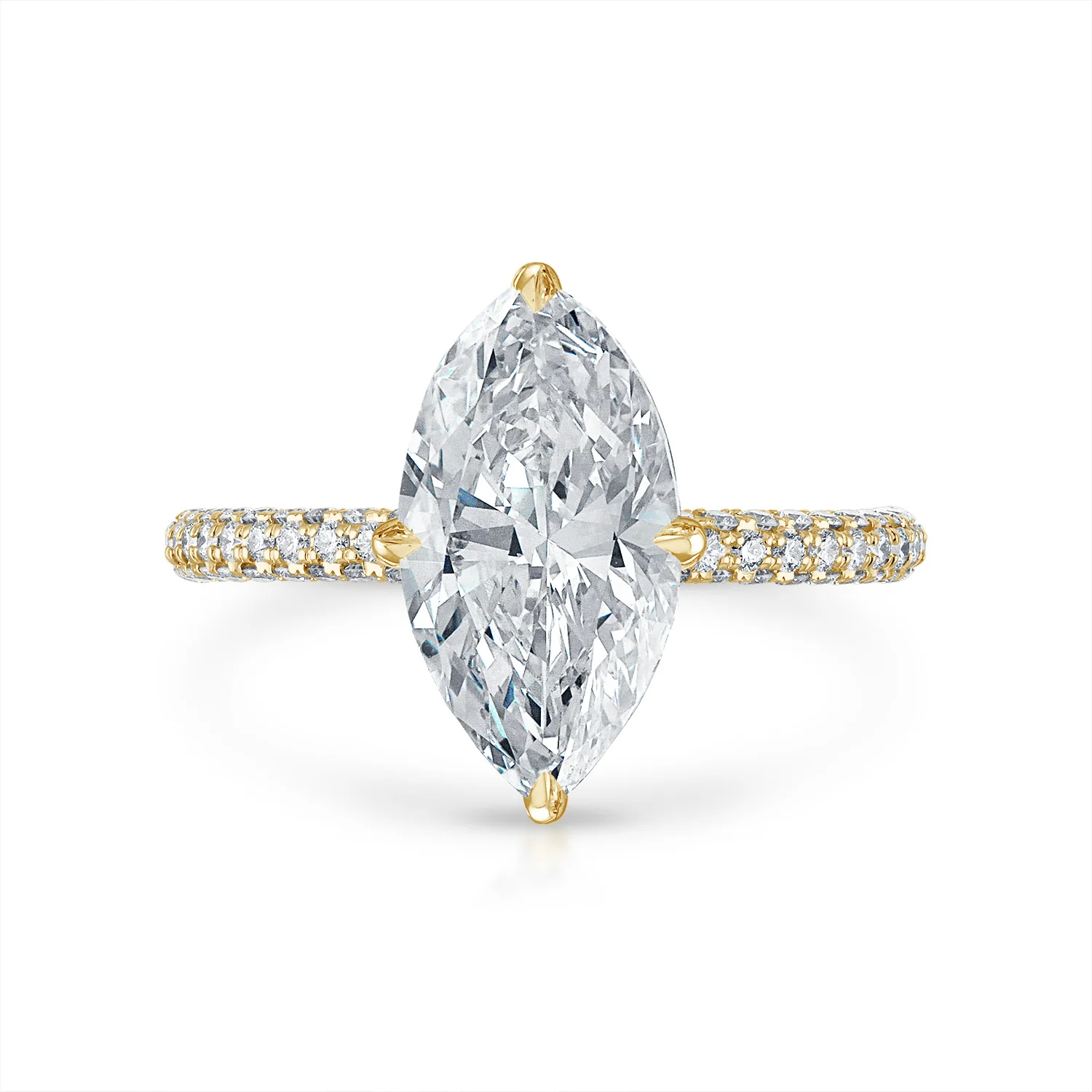 Three Sided Pave Engagement Ring - Image 23