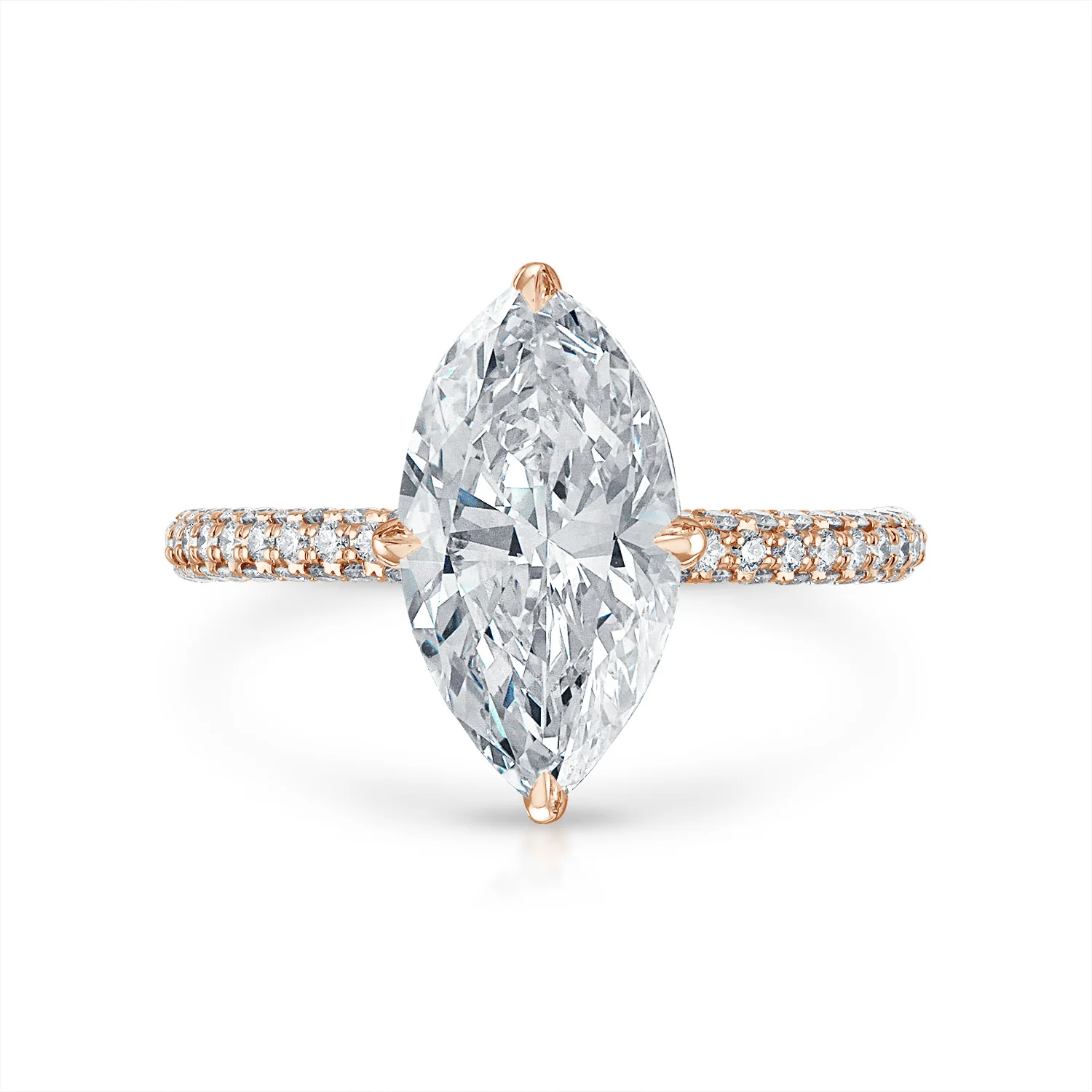 Three Sided Pave Engagement Ring - Image 24