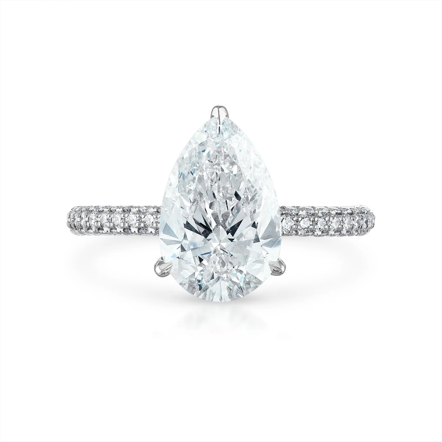 Three Sided Pave Engagement Ring - Image 25