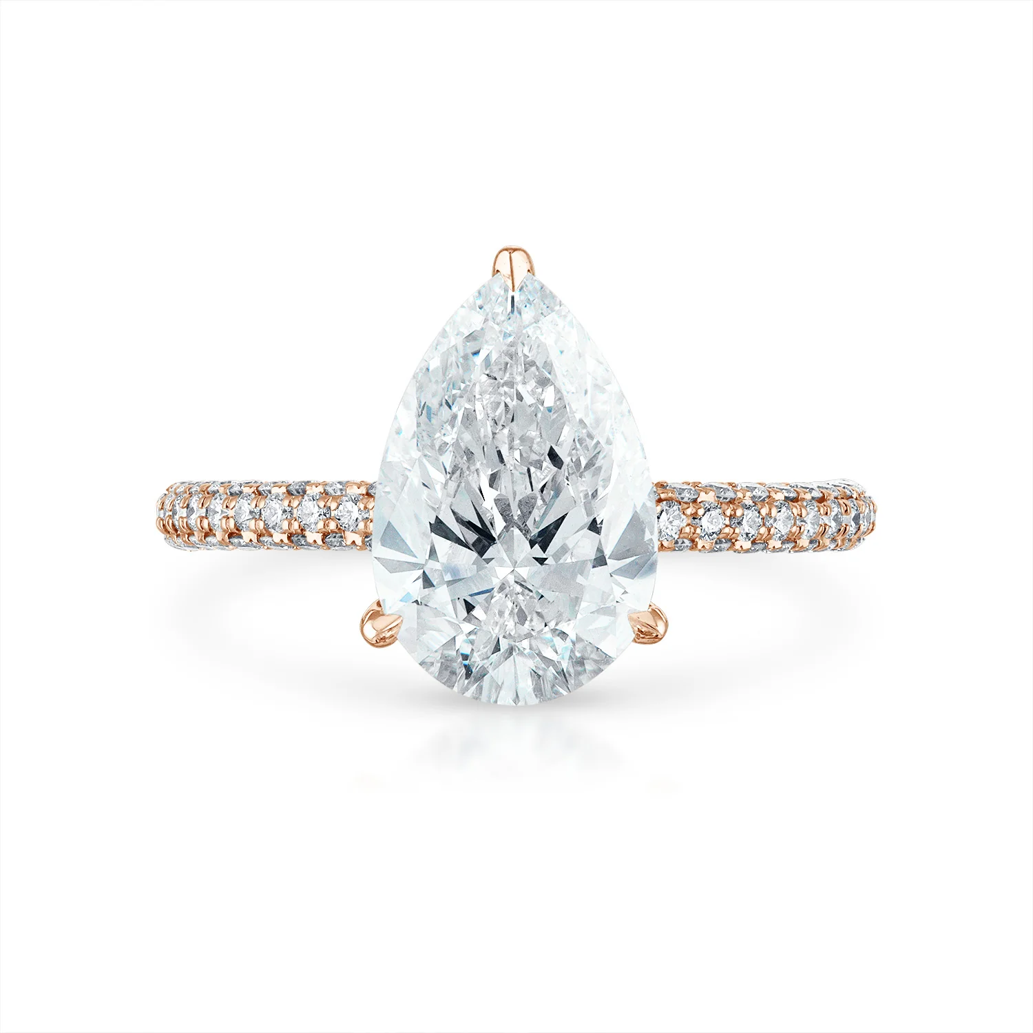 Three Sided Pave Engagement Ring - Image 27