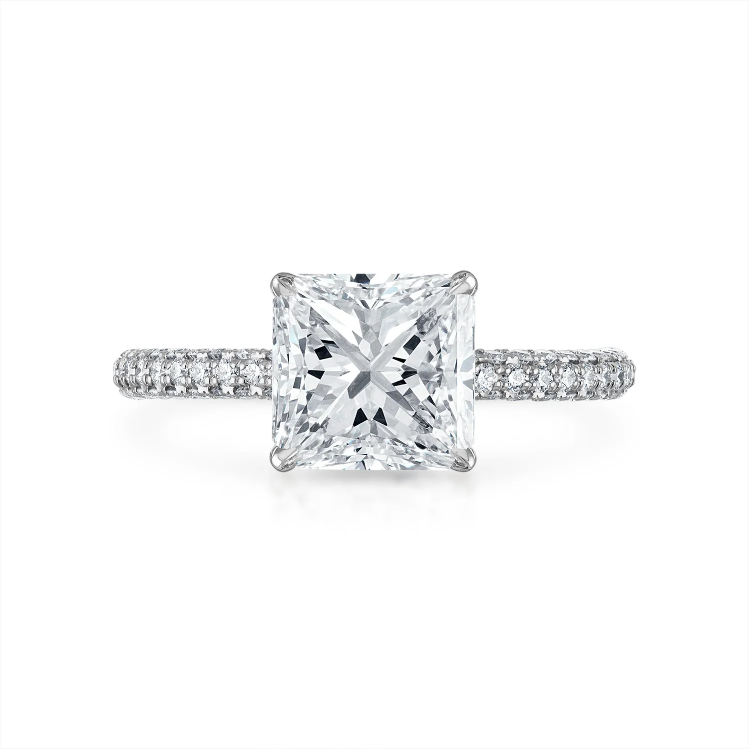 Three Sided Pave Engagement Ring - Image 28