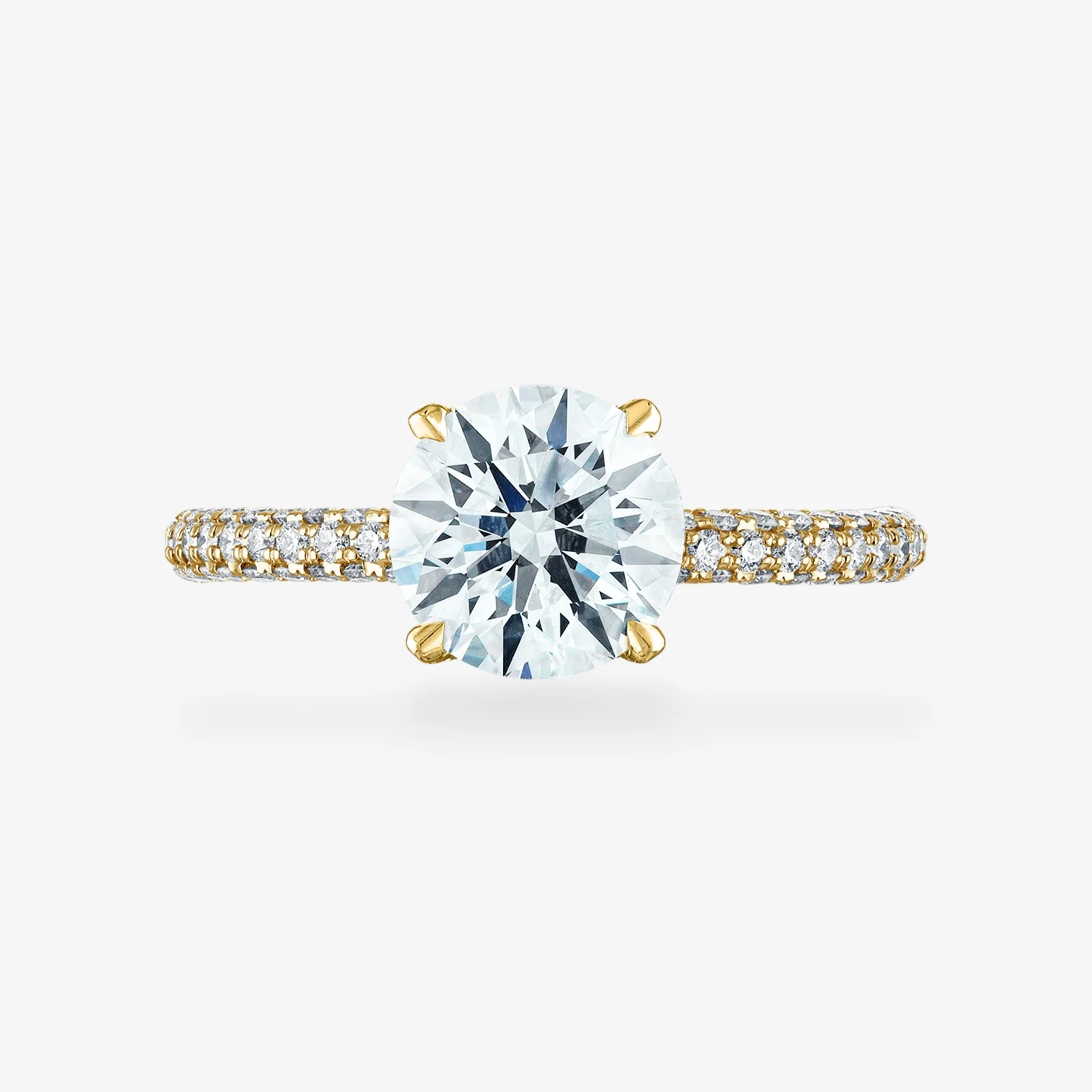 Three Sided Pave Engagement Ring - Image 3