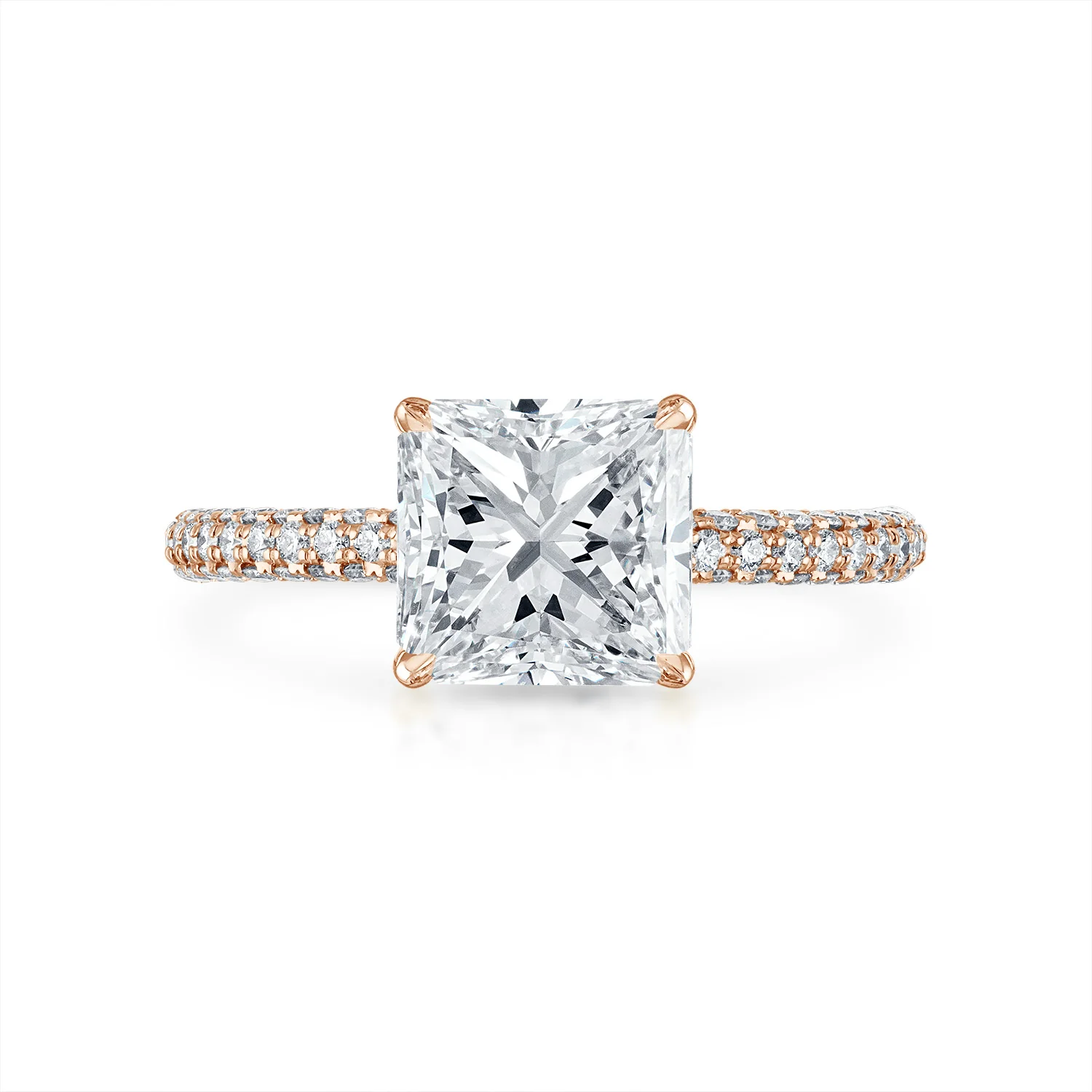 Three Sided Pave Engagement Ring - Image 30