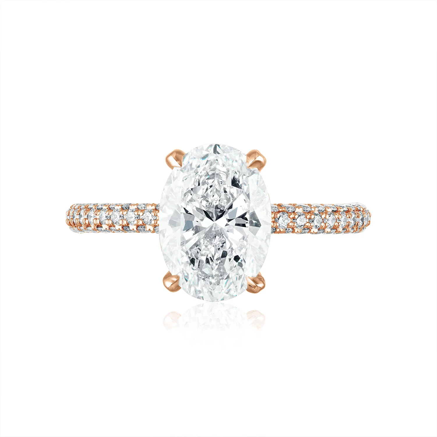 Three Sided Pave Engagement Ring - Image 5