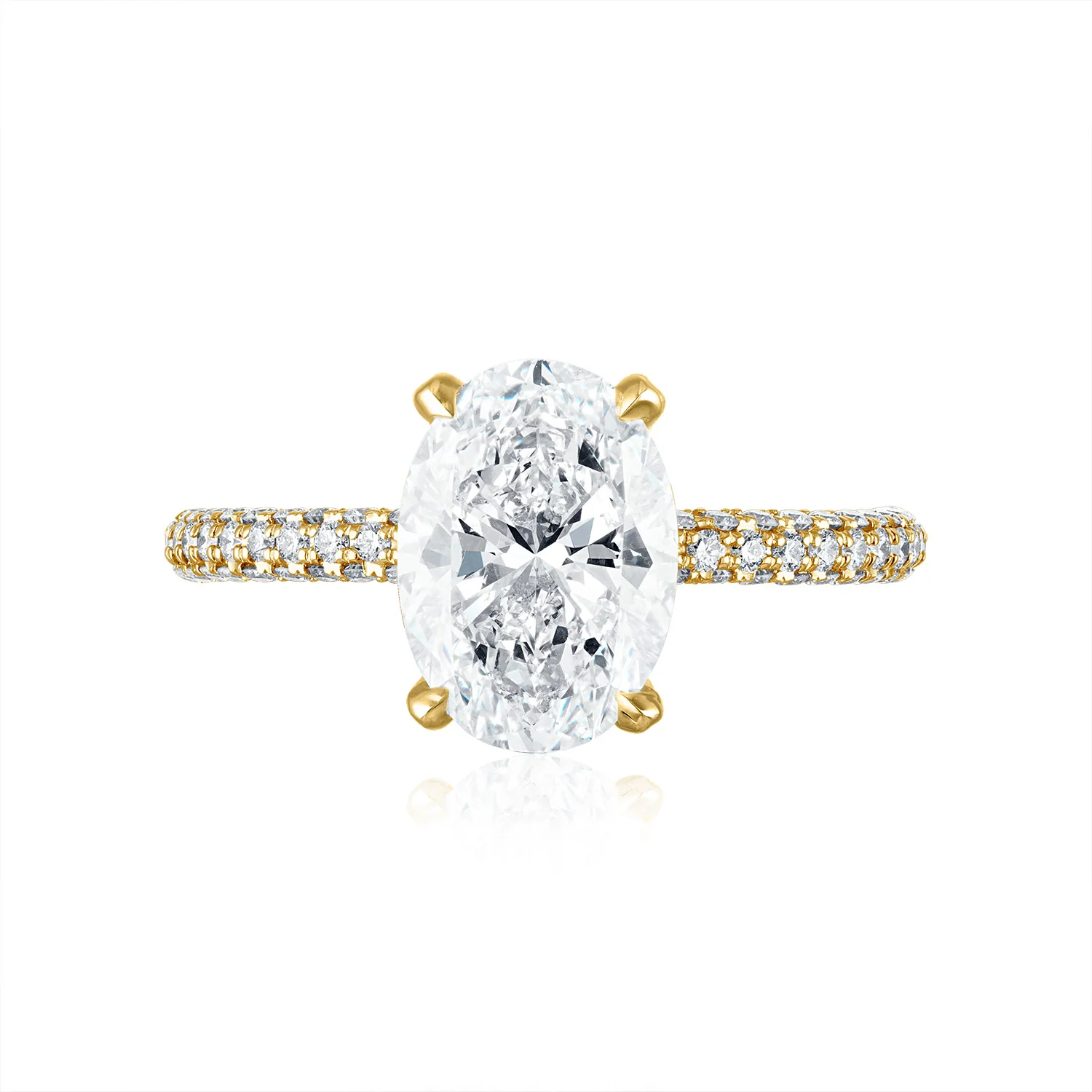 Three Sided Pave Engagement Ring - Image 6