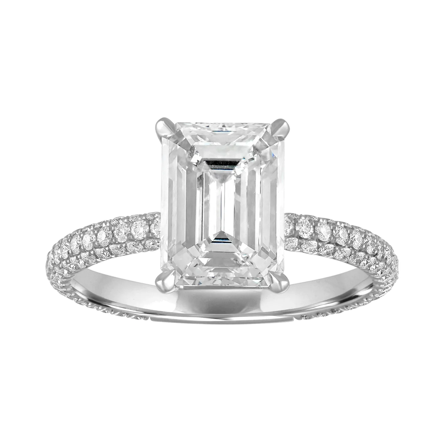 Three Sided Pave Engagement Ring - Image 7