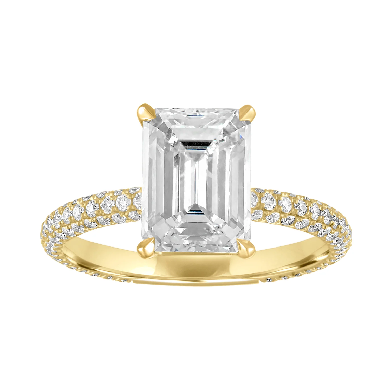 Three Sided Pave Engagement Ring - Image 9