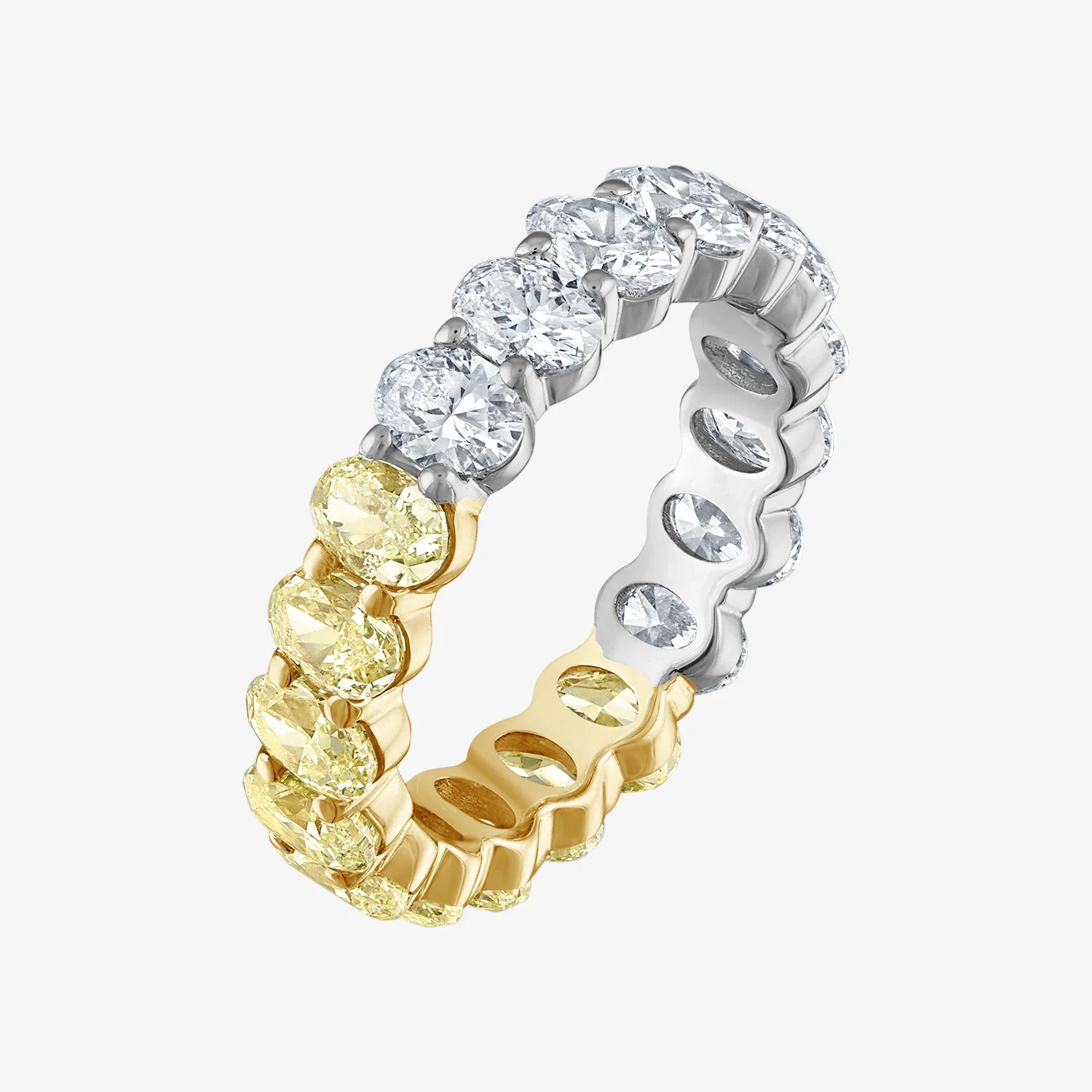 Two Tone Oval Cut Eternity Band - Image 2