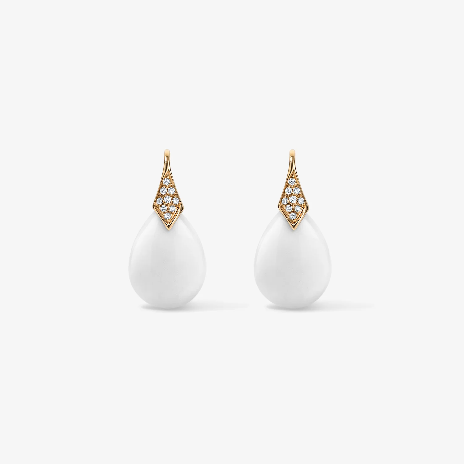 White Coral Diamond Drop Earrings